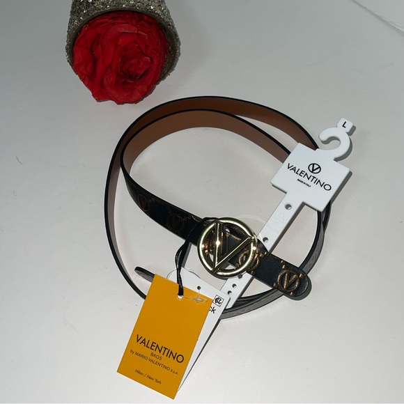 VALENTINO BY MARIO VALENTINO Baby Monogram Logo Leather Belt- New With Tag